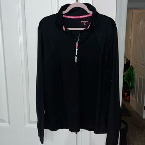 Juicy Couture Sport black 1/4 zip long sleeved top Size XXL